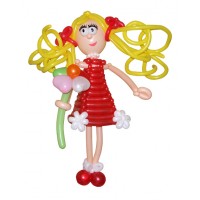 Фигура из шариков "Девочка в карасном платье" (1,2 метра)